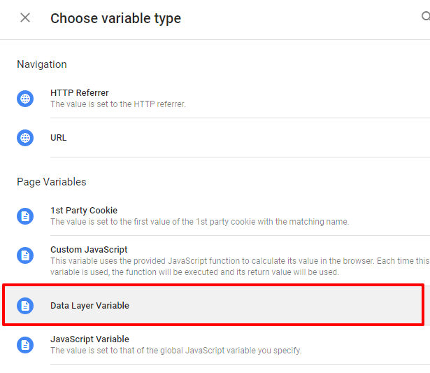 انواعی از متغیرها (variables) در گوگل تگ منیجر